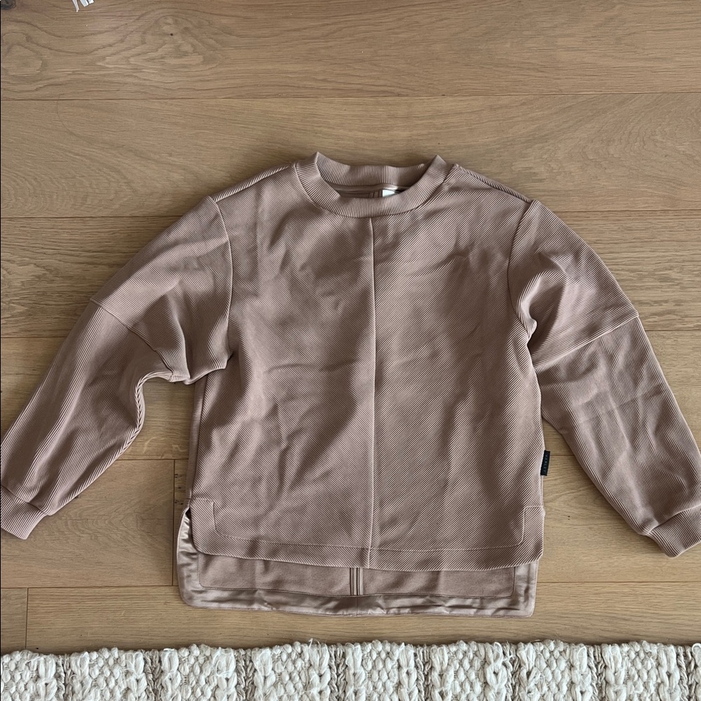 Varley Taupe Ribbed Sweatshirt Small